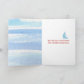 Red Lighthouse en Sailboat 53rd Birthday Kaart (Binnen)