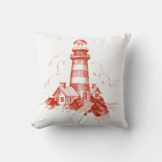 Red Lighthouse Pillow Kussen