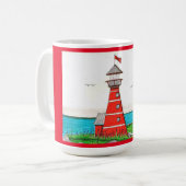 Red Lighthouse Red 15oz mok (Voorkant links)