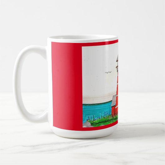 Red Lighthouse Red 15oz mok (Links)