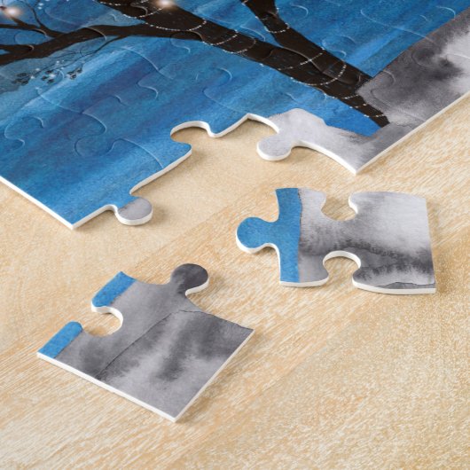 Red Lighthouse Waterverf Scene Legpuzzel (Zijkant)