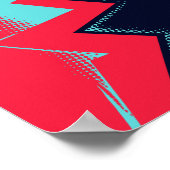 Red lightning Between Light and Dark Blue Areas Poster (Hoek)