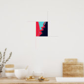 Red lightning Between Light and Dark Blue Areas Poster (Keuken)