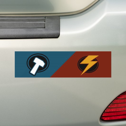 Red Lightning - Blue Hammer - Bumpersticker (Op auto)