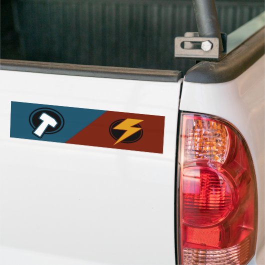Red Lightning - Blue Hammer - Bumpersticker (Op Truck)