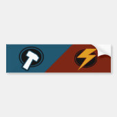 Red Lightning - Blue Hammer - Bumpersticker (Voorkant)