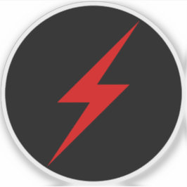 Red Lightning Bolt Of Anarchy (op zwart) Sticker