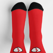 Red Lightning Bolt Superheld Halloween Sokken (Top)