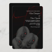 Red Lightning Ghosts Gothic Zwart Halloween Donker Kaart (Voorkant / Achterkant)