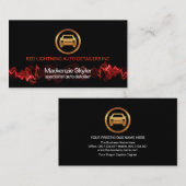 Red Lightning Pulse Silver Car Logo, automatisch g Visitekaartje (Voorkant / Achterkant)