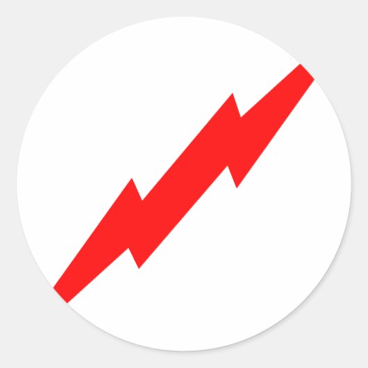 Red Lightning Ronde Sticker (Voorkant)
