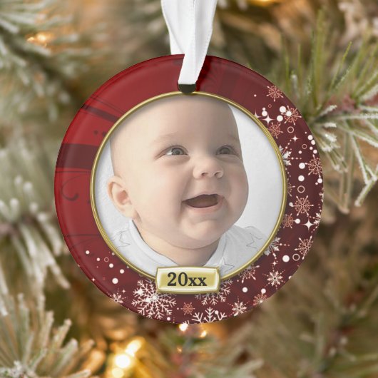 Red Lijst Baby's 1e Kerstmis Ornament (Boom)