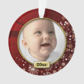 Red Lijst Baby's 1e Kerstmis Ornament (voorkant)