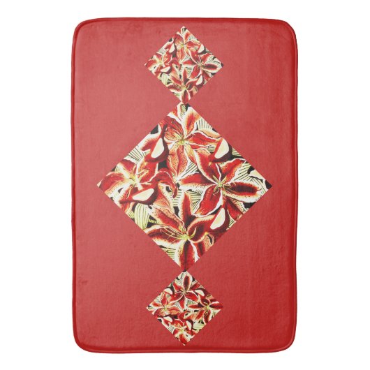 Red Lilies Bath Mat (Voorkant Verticaal)