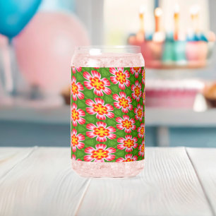 red lilies pattern blikvorm glas