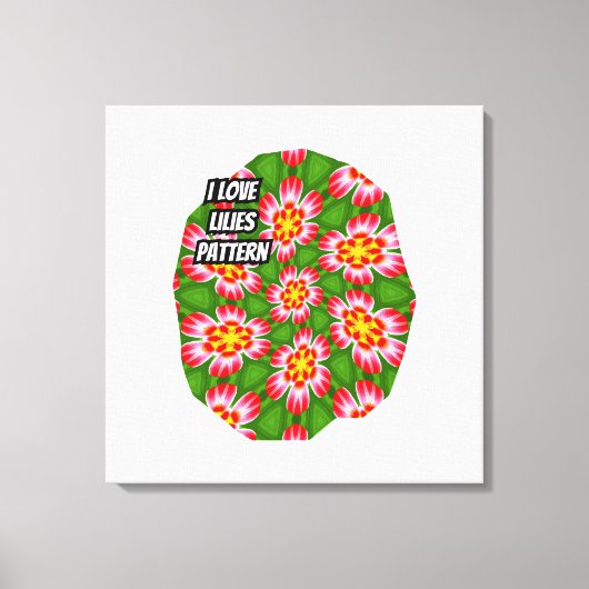 red lilies pattern canvas afdruk (Voorkant)