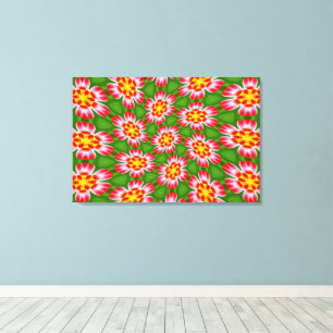 red lilies pattern canvas afdruk