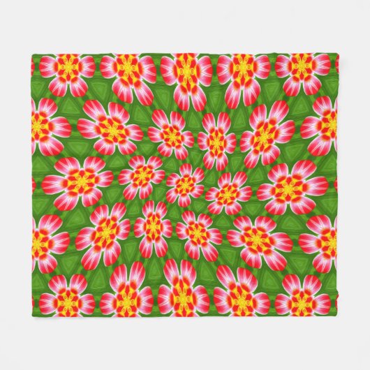 red lilies pattern fleece deken (Voorkant (Horizontaal))