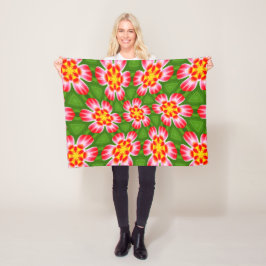red lilies pattern fleece deken