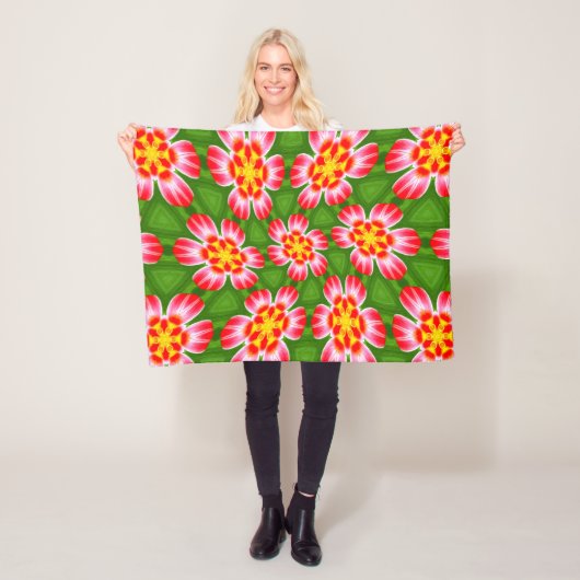 red lilies pattern fleece deken (In situ)