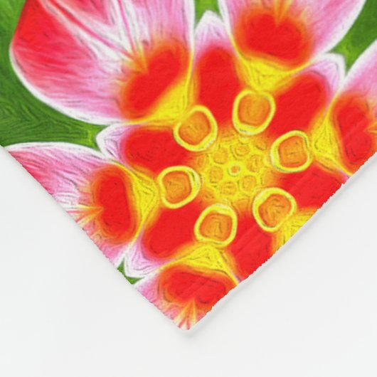 red lilies pattern fleece deken (Hoek)