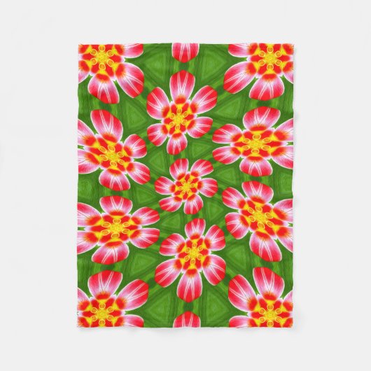 red lilies pattern fleece deken (Voorkant)