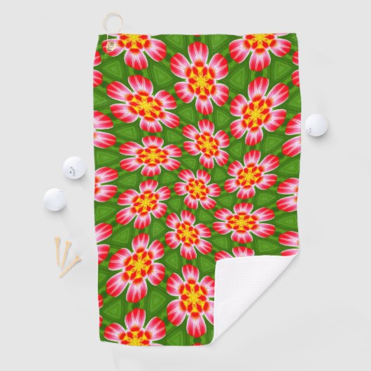 red lilies pattern golfhanddoek (Insitu)