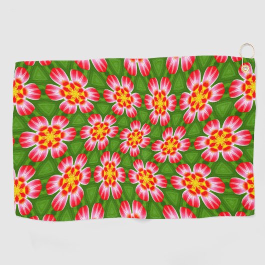 red lilies pattern golfhanddoek (Horizontaal)