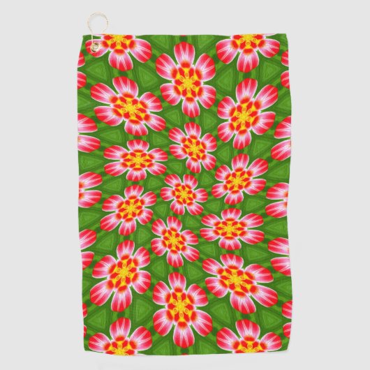 red lilies pattern golfhanddoek (Voorkant)