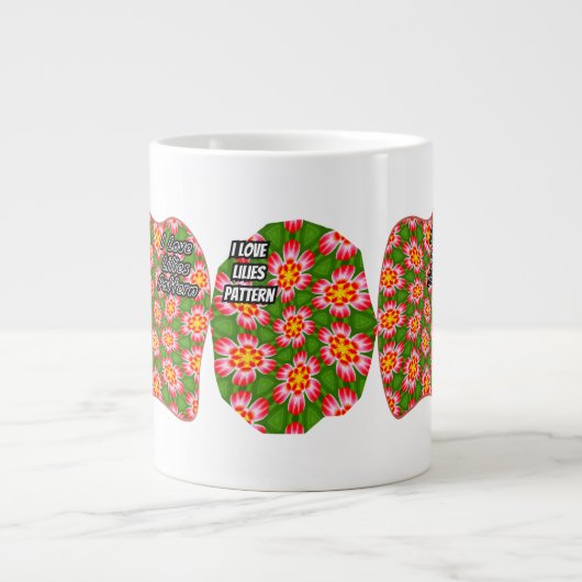red lilies pattern grote koffiekop (Voorkant)