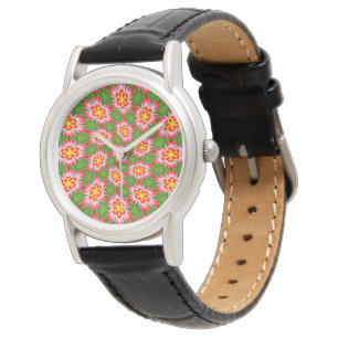 red lilies pattern horloge