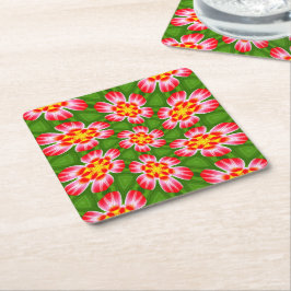 red lilies pattern kartonnen onderzetters