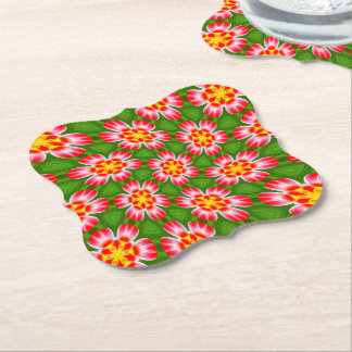 red lilies pattern kartonnen onderzetters