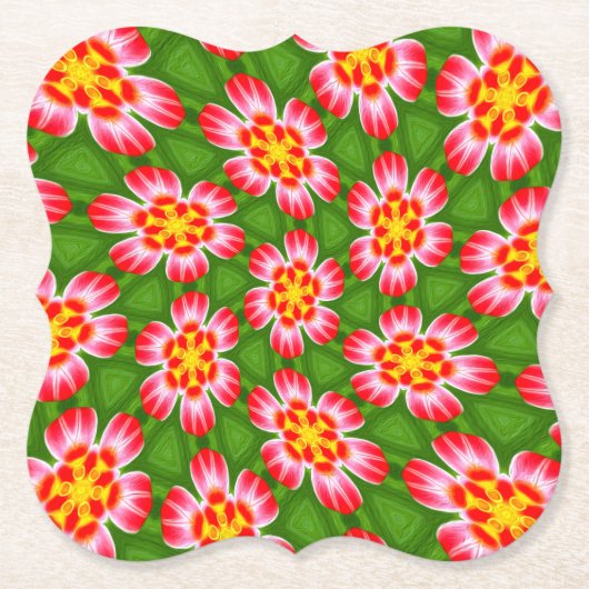 red lilies pattern kartonnen onderzetters (Voorkant)