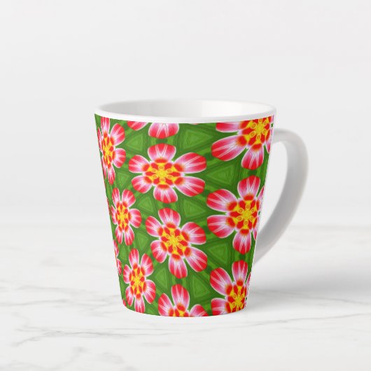 red lilies pattern latte mok (Rechterhoek)