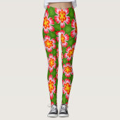 red lilies pattern leggings (Voorkant)