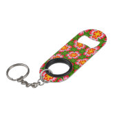 red lilies pattern mini flessenopener (Voorkant Gekanteld)