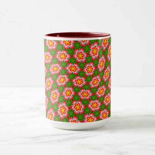 red lilies pattern mok (Midden)