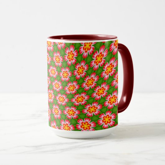 red lilies pattern mok (Voorkant rechts)