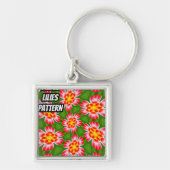 red lilies pattern sleutelhanger (Voorkant)