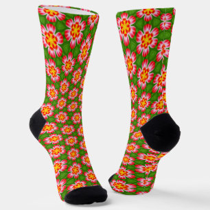 red lilies pattern sokken