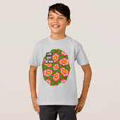 red lilies pattern t-shirt (Voorkant volledig)