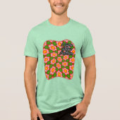 red lilies pattern Tri-Blend shirt (Voorkant)