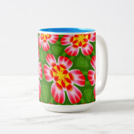 red lilies pattern tweekleurige koffiemok