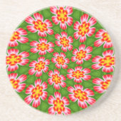 red lilies pattern zandsteen onderzetter (Voorkant)