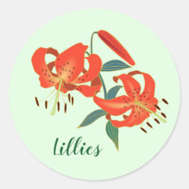 Red Lillies Design Sticker