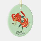 Red Lillies Ontwerp Keramisch Ornament (Rechts)