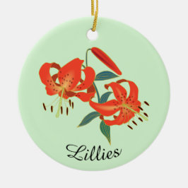 Red Lillies Ontwerp Keramisch Ornament