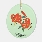Red Lillies Ontwerp Keramisch Ornament (Links)
