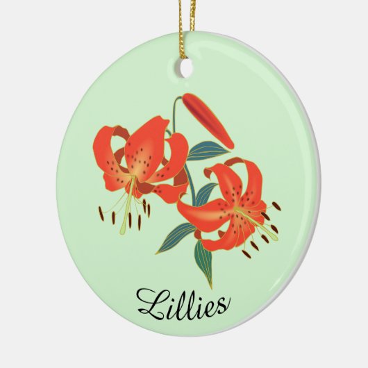 Red Lillies Ontwerp Keramisch Ornament (Links)